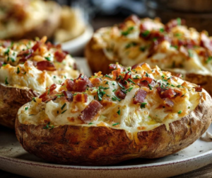 Read more about the article Gefüllte Kartoffeln nach Flammkuchen-Art – Herzhaft & einfach aus dem Ofen