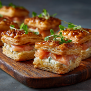 Read more about the article Blätterteig-Häppchen gefüllt – Knuspriges Fingerfood mit Frischkäse & Lachs