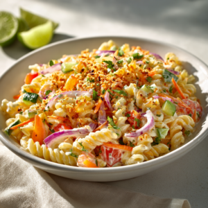 Read more about the article Limetten-Crunch-Nudelsalat – Frischer Sommersalat mit extra Biss