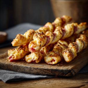 Read more about the article Blätterteig-Stangen mit Schinken und Käse – Nur 4 Zutaten & super knusprig