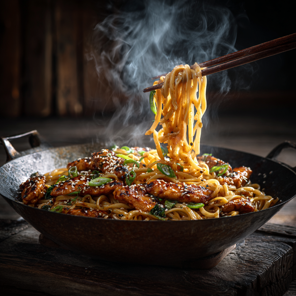 You are currently viewing Sticky Garlic Chicken Noodles – Süß-Würzige Knoblauch-Nudeln in 25 Minuten