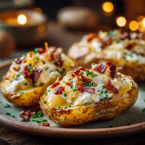 Read more about the article Gefüllte Kartoffeln nach Flammkuchen-Art – Einfaches Ofengericht mit cremiger Füllung