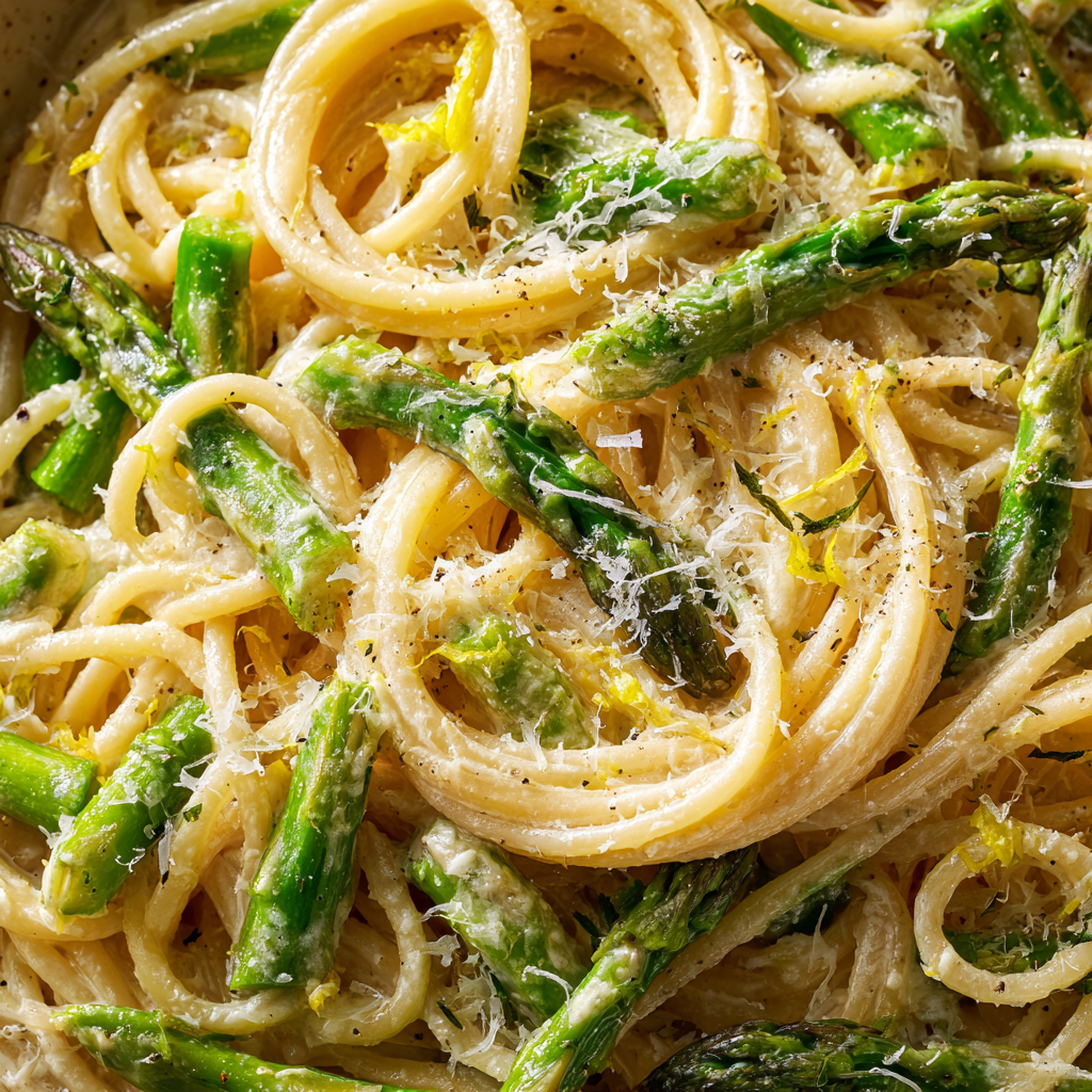 You are currently viewing Grüne Spargel Pasta cremig Zitrone Parmesan – Schnelles Frühlingsrezept