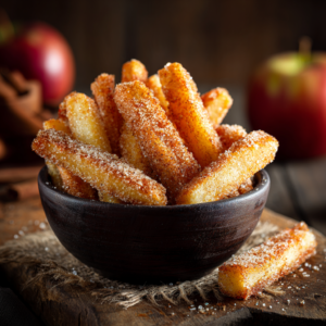Read more about the article Crispy Apfel Pommes aus der Heißluftfritteuse – Einfaches süßes Rezept