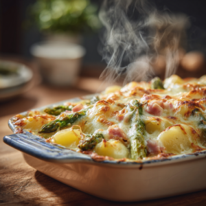 Read more about the article Spargel-Kartoffel-Auflauf mit Schinken – Extra cremig & goldbraun überbacken