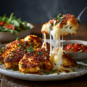 Read more about the article Knusprige Mozzarella-Blumenkohlsteaks – vegetarisch & low carb