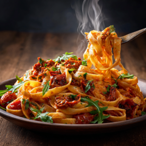 Read more about the article Cremige vegane Sun-Dried Tomato Pasta – tangy & unwiderstehlich!