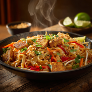 Read more about the article Tofu Pad Thai mit Erdnusssauce – vegan, cremig & in 30 Min!