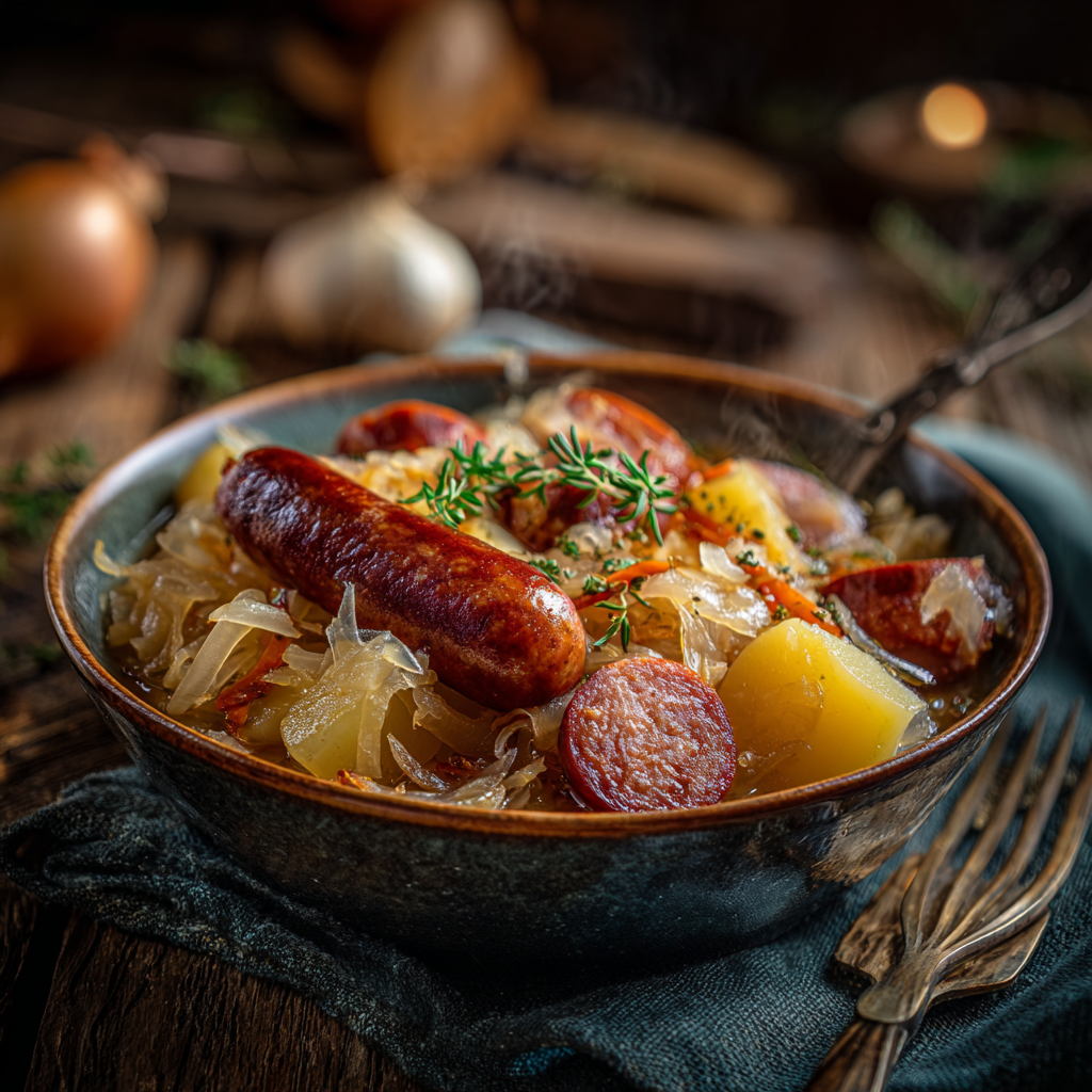 You are currently viewing Polish Sausage mit Sauerkraut und Kartoffeln – Einfach & Deftig