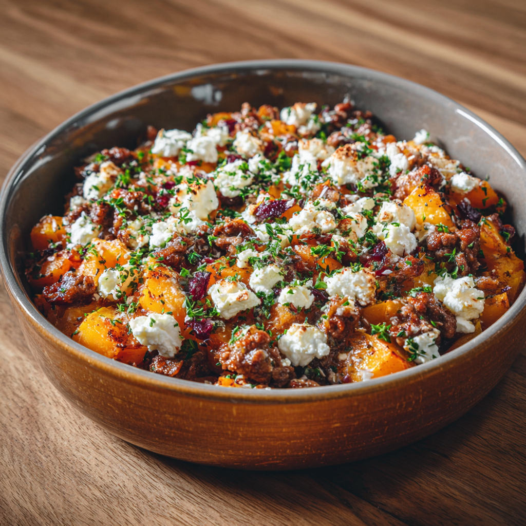 You are currently viewing Süßkartoffel-Hackfleisch-Auflauf mit Feta – einfach, herzhaft & cremig