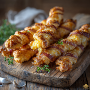Read more about the article Blätterteig-Stangen mit Schinken und Käse – Schnell & knusprig